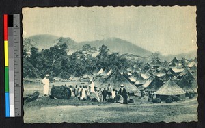 Missionary fathers visiting a village, Cote d'Ivoire, ca.1920-1940