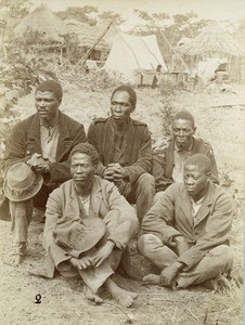 Sotho drivers of the french mission, in Northern Rhodesia, Zambia