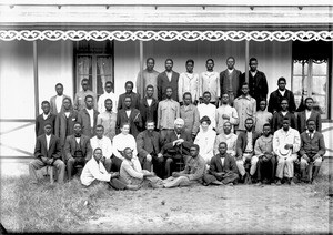 Teachers and students of the school for evangelists, Ricatla, Mozambique, ca. 1907-1908