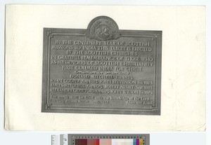 Commemorative plaque, Scotland, ca.1923-1929