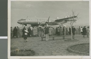 An Airplane Arriving at the Airport, Accra, Ghana, 1950