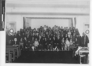 Students and their families at Dalian, China, 1932