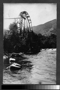 Water wheel, Sichuan, China, ca.1900-1920