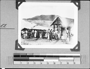 People celebrating the consecration of a bell, Mbeya, Tanzania, 1934