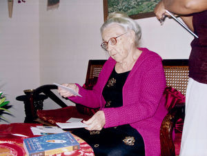 Pens. missionær Kæthe Andersen, Gunupur, Øst Jeypore, Indien. 90 års fødselsdag, 17. december 2007