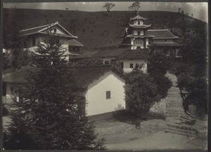 Chapel (upper right) of a Basel Mission station