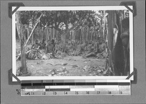 Konde women lament the death of someone, Nyasa, Tanzania, ca.1929-1930