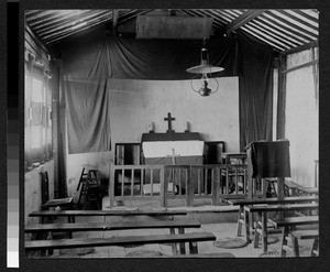 Interior of small church near Wuhan, Hubei, China, 1897