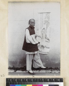 Chinese artist with scroll, Fujian Province, China, s.d