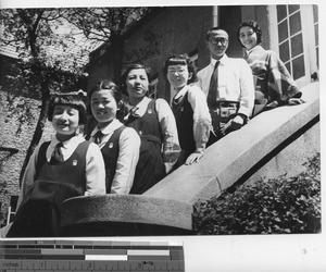 Japanese students and teachers at Maryknoll Academy at Dalian, China, 1939