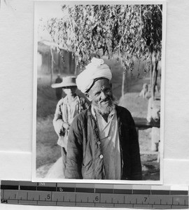 Moslem man with turban, Gansu, China, 1936