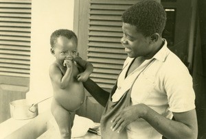 Child in the leper-house of Ebeigne, Gabon