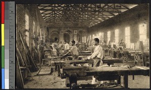 Carpentry workshop, Kafubu, Congo, ca.1920-1940