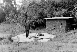 Water pump in the garden of Blesshill ca.1980