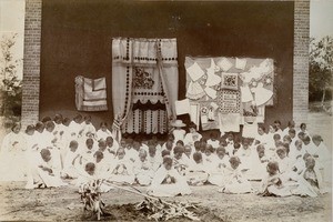 Mrs. Warnet with girls, in Madagascar