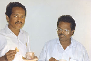 JELC Consultation, Gurukul, October 1993. Joseph Nag (left), treasurer, JELC - Rev. Prakash (ri