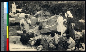 Washing clothes at the stream, Madagascar, ca.1920-1940