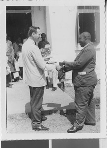 C. E. Smith Receiving a Certificate from Paul Dillingham, Freetown, Sierra Leone, 1967