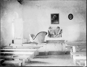 Interior of the Gonja church after the War, Tanzania, 1920-25