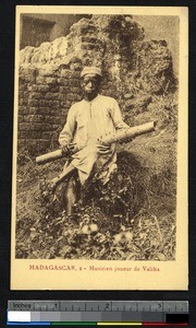 Young man with a musical instrument, Madagascar, ca.1900-1930