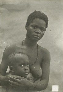 Mother with her child, in Gabon