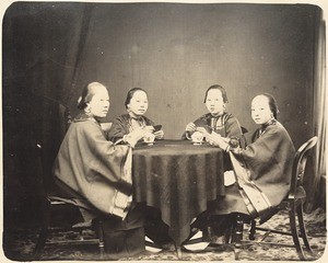Chinese women playing cards