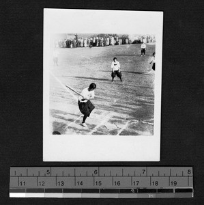 Ginling College students playing baseball, Nanjing, Jiangsu, China, ca.1923