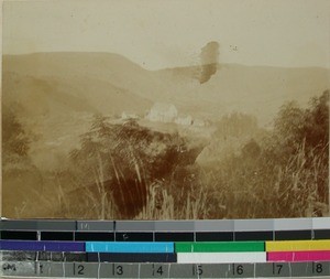 Distant view of Ihosy Mission Station, Ihosy, Madagascar, ca.1900