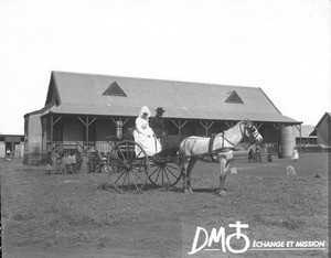 Two women on a cart, Pretoria, South Africa, ca. 1896-1911