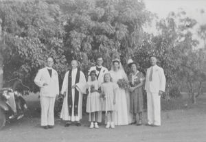 Missionary Borch-Jensen at the wedding of Marie Jensen1950 - 60?