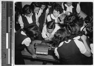 Man making a mimeograph stencil sheet, Honolulu, Hawaii, 1942