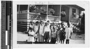 Cast of the Mother Goose Party playlet, Kalihi, Honolulu, Hawaii, 1931