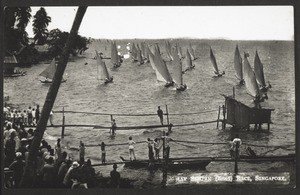 "Malay Sampan (boat) race, Singapore."