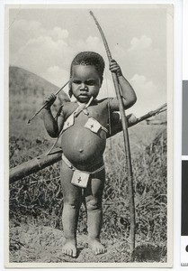 Little child with bow and arrow, South Africa