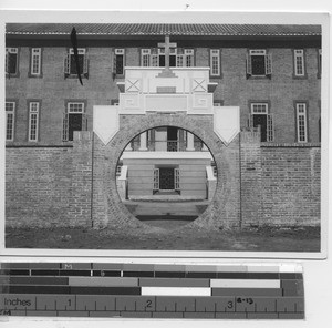 Entrance gate to new seminary at Jiangmen, China, 1931
