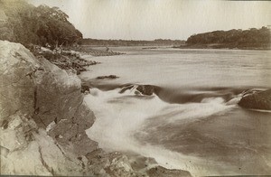 Sapuma rapids viewed from belows, in Northern Rhodesia, Zambia