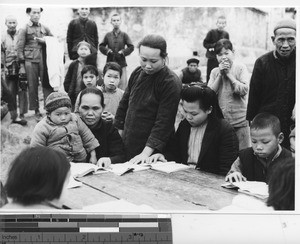 Catechist teaching Christians at Wuzhou, China