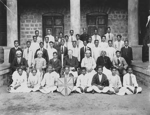 South Arcot District, India. The graduating class at Carmel High School in Tiruvannamalai, 1920