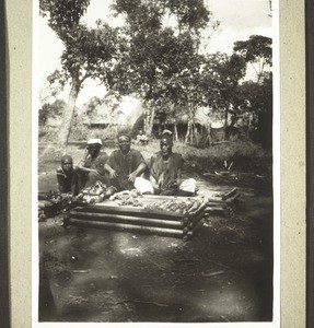 Butchers in Bali market (1928)