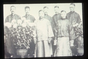 Two Chinese gentlemen with their missionary friends, Changde, Hunan, China, ca.1900-1919