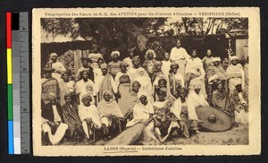Catechists pose outside, Nigeria, ca.1920-1940