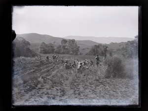 Missionaries and carriers taking a rest, Isalo, Madagascar, ca.1893