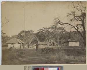 Mission station flag pole, Malawi, ca.1895