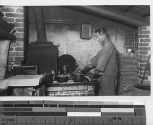 The cook at the Mission at Pingnan, China