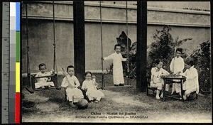 Brothers and sisters playing, Shanghai, China, ca.1920-1940