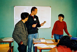 Jesper Nymann Madsen teaching at the University in Ulan Bator