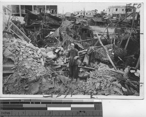 Shacks and a demolished house at Shantou, China,1938