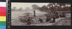 Imperialist troops in trenches, Xiaogan, China. ca. 1911