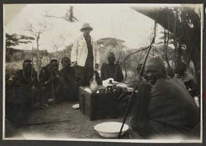 Deacon Buchta with Masai, Tanzania, ca.1930-1939