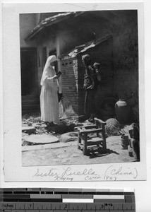 Maryknoll Sister home visiting at Soule, China, ca.1947